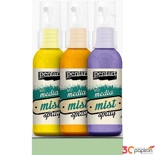 Stencilező permetfesték 50ml Pentart Media spray - gyöngy zöld