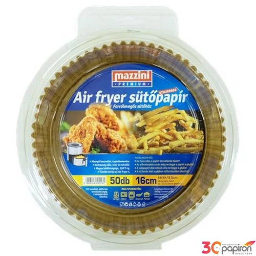 Sütőpapír szilikonos Air Fryer készülékhez kerek 16cm 50db MAZZINI Premium