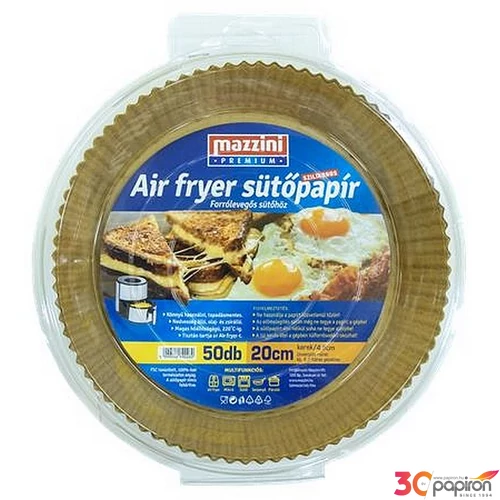 Sütőpapír szilikonos Air Fryer készülékhez kerek 20cm 50db MAZZINI Premium