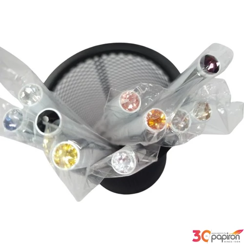 Swarovski golyóstoll fehér Magnetic tartóban vegyes színű kristályokkal 14cm