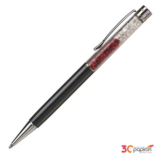 Swarovski toll C. fekete testű Fehér-Piros Kristály Tölt. Gravírozható Made With Swarovski Elements
