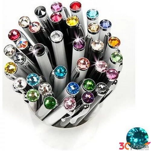 Swarovski toll E. fehér testű Türkiz Kristály Gravírozható Made With Swarovski Elements