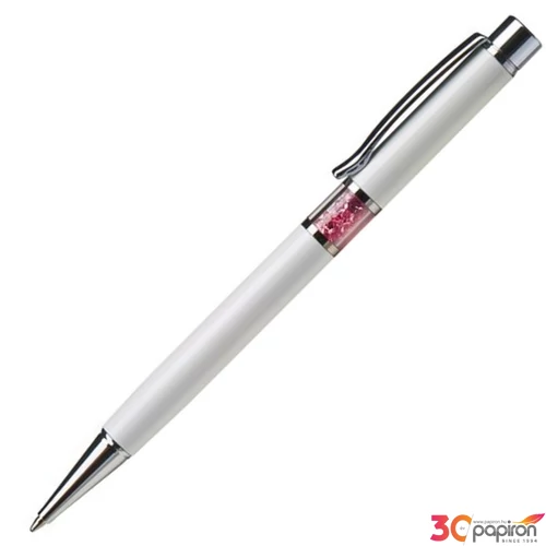 Swarovski toll fehér testű 20 Középen Pink Kristály Tölt. Gravírozható Made With Swarovski Elements