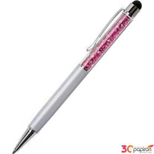 Swarovski toll krémfehér testű Pink Kristály Tölt. Gravírozható.. Made With Swarovski Elements