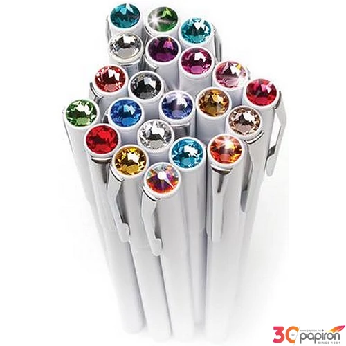 Swarovski toll M. fehér testű Mágneses Topáz Kristály Gravírozható Made With Swarovski Elements