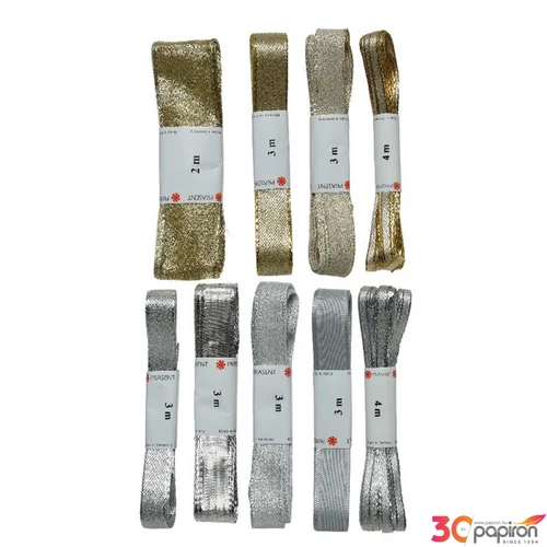 Szalag textil 24' ezüst, arany 9 féle 400cmx0.5cmx0.2cm sdkae