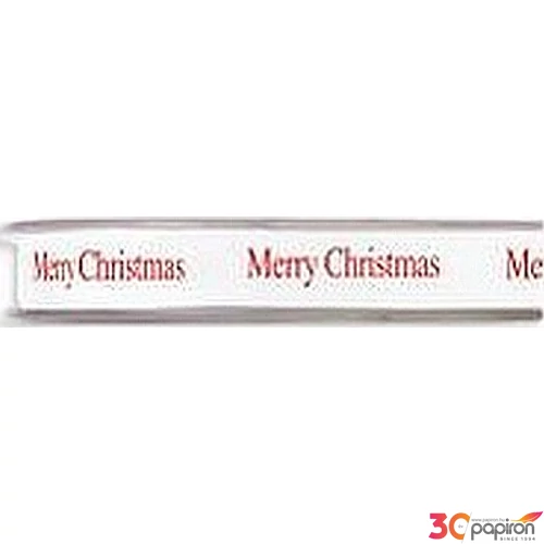 Szalag textil m-re Karácsonyi 10mmx45m Merrry Christmas - feliratos Ka Karácsonyi dekor-ajándékkötöző szalag