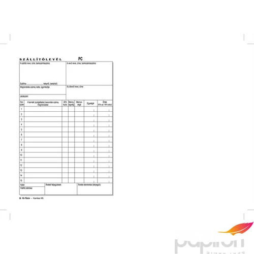 Ny. B.10-72/V/4 Szállítólevél A4 25x4pl.
