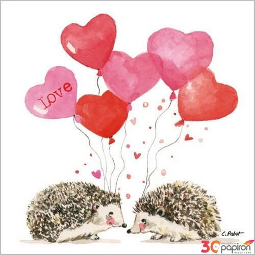 Szalvéta 33x33cm Hedgehogs in Love papírszalvéta 33x33cm,20db-os