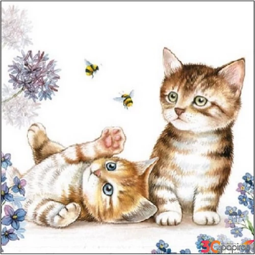 Szalvéta 25x25cm Cats and Bees 20db-os 