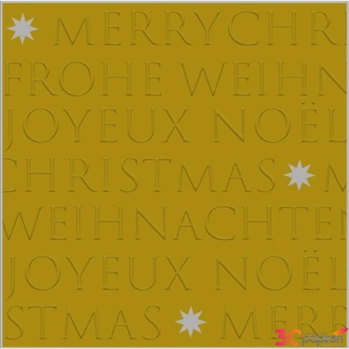 Szalvéta 25x25cm Christmas embossed gold dombornyomott 20db-os