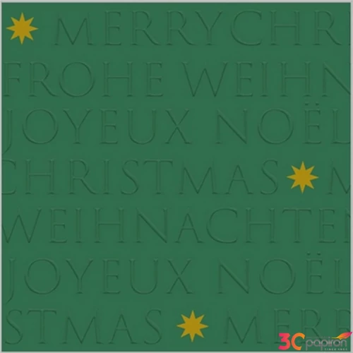 Szalvéta 25x25cm Christmas embossed green dombornyomott 20db-os