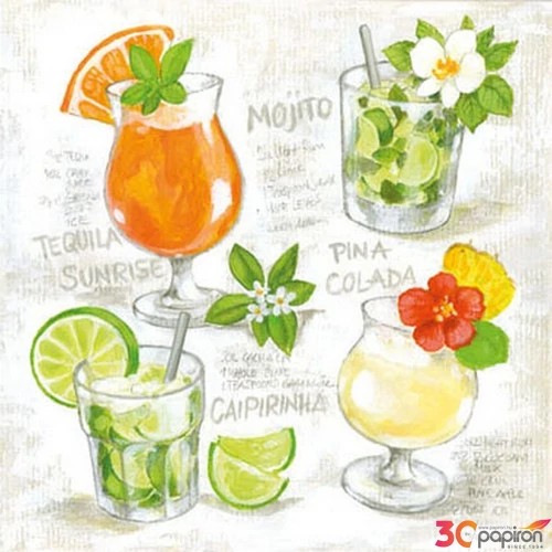 Szalvéta 25x25cm Four Cocktails 20db-os 