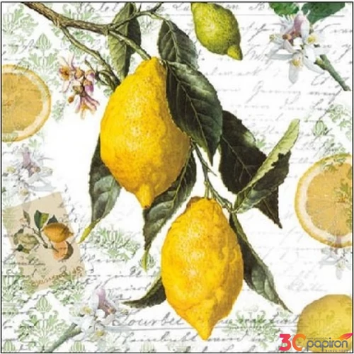 Szalvéta 25x25cm Lemon  20db-os
