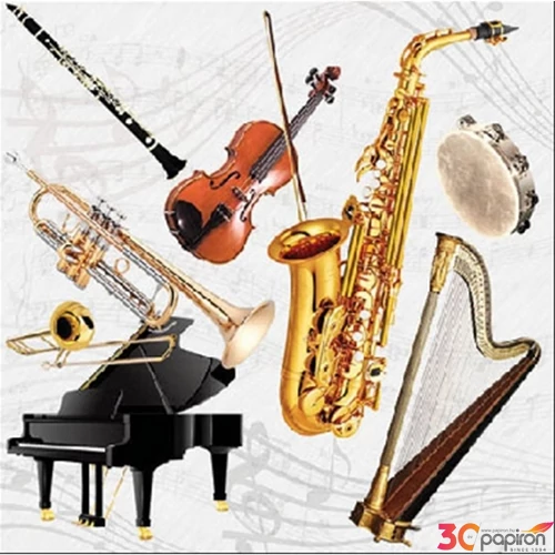 Szalvéta 25x25cm Music instruments 20db-os 