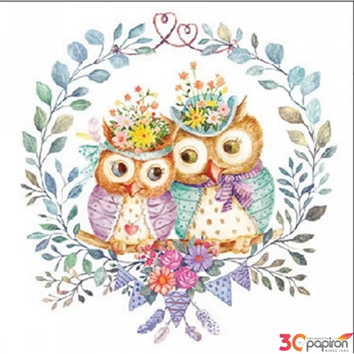 Szalvéta 25x25cm Owl couple in love 20db-os 