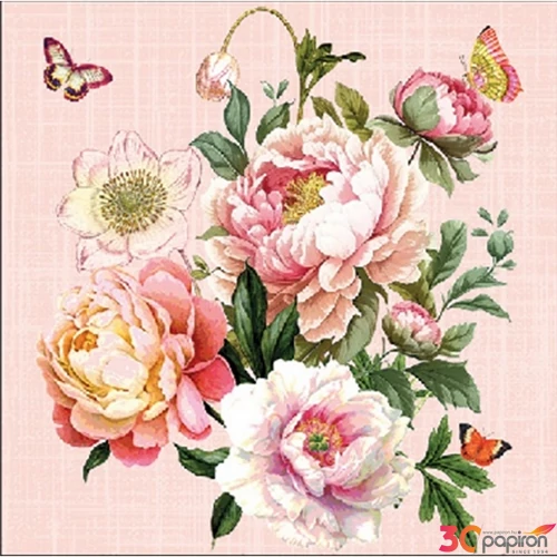 Szalvéta 25x25cm Peony bouquet 20db-os 