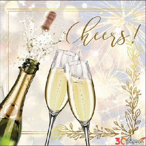 Szalvéta 25x25cm Popping bottle 20db-os 