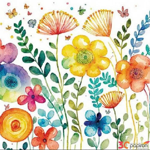 Szalvéta Ambiante Vibrant spring white papírszalvéta 25x25cm,15db-os