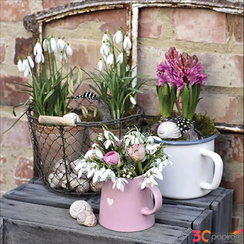 Szalvéta Ambiante Winter flowers papírszalvéta 33x33cm,20db-os