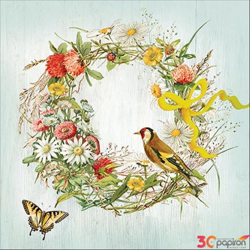 Szalvéta Ambiante Wreath with ribbon papírszalvéta 33x33cm,20db-os