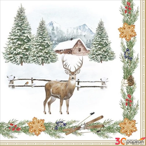 Szalvéta 33x33cm 20db-os, White Forest