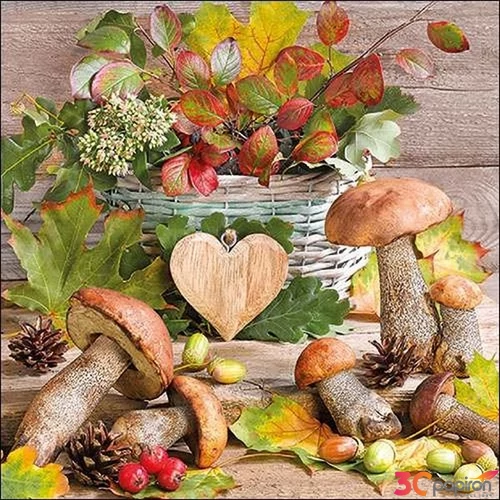Szalvéta Ambiante Wooden Heart papírszalvéta 33x33cm,20db-os