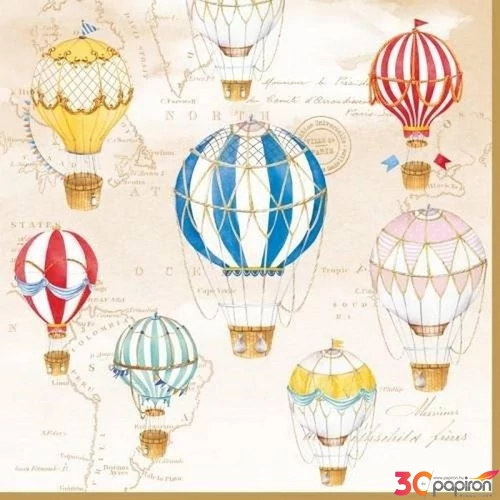 Szalvéta 33x33cm Air Balloons,20db-os