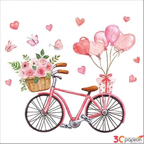 Szalvéta Ambiante Bike of love papír papírszalvéta 33x33cm,20db-os