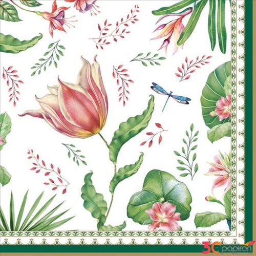 Szalvéta 33x33cm Botanic Chic, 20db-os