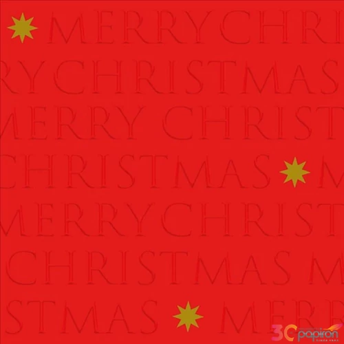Szalvéta 33x33cm Christmas letters red dombornyomott 20db-os