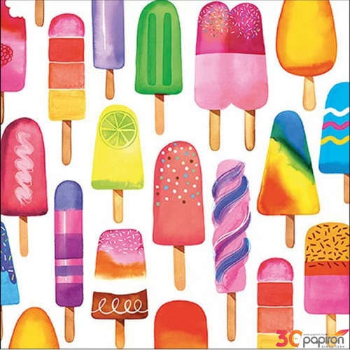 Szalvéta 33x33cm Delicious popsicles 20db-os 