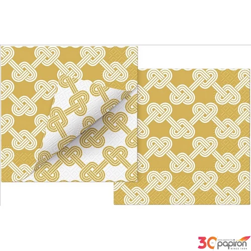 Szalvéta 33x33cm Double Design Hearts Pretzels 20 db-os 