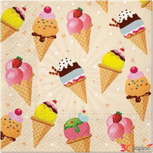 Szalvéta 33x33cm Ice Cream 20db-os