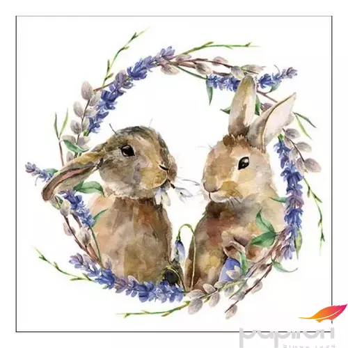 Szalvéta Ambiente Rabbit Wreath 33x33cm 20db/csomag