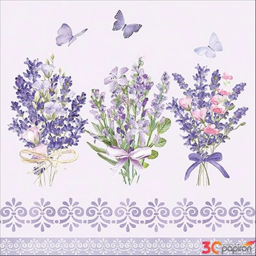 Szalvéta 33x33cm Lovely lavender lilac 20db-os