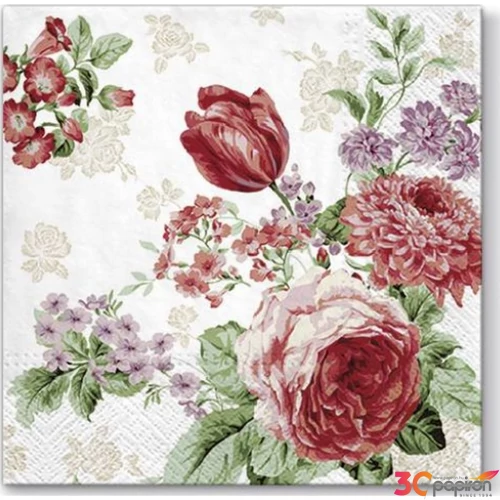 Szalvéta 33x33cm Mysterious Roses 20db-os