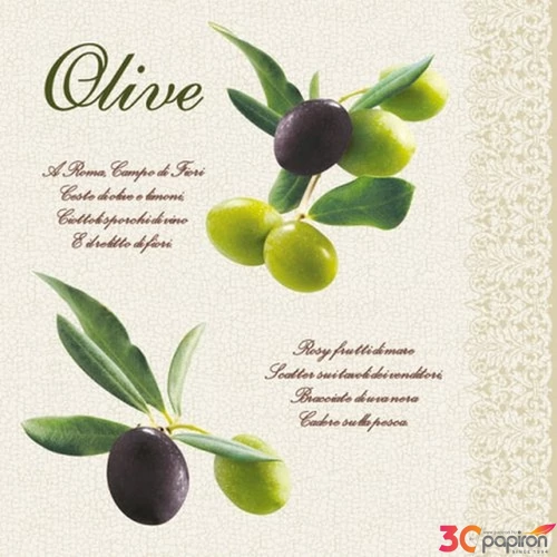 Szalvéta 33x33cm Olive 20db-os