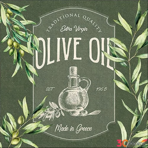 Szalvéta 33x33cm Olive oil 20db-os