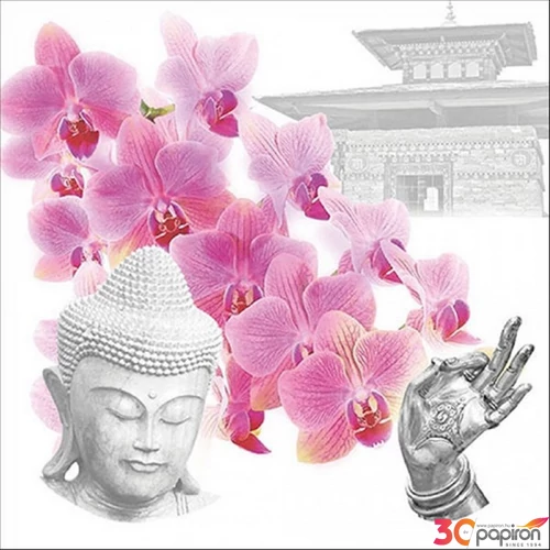 Szalvéta 33x33cm Orchids of Buddha 20db-os 