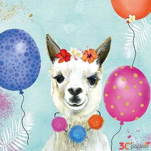 Szalvéta 33x33cm Party Lama 20db-os