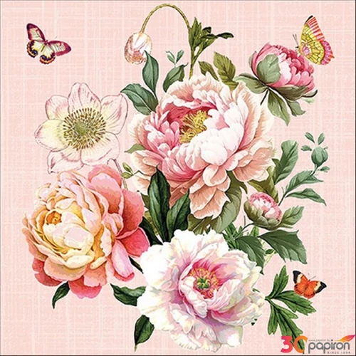 Szalvéta 33x33cm Peony bouquet 20db-os