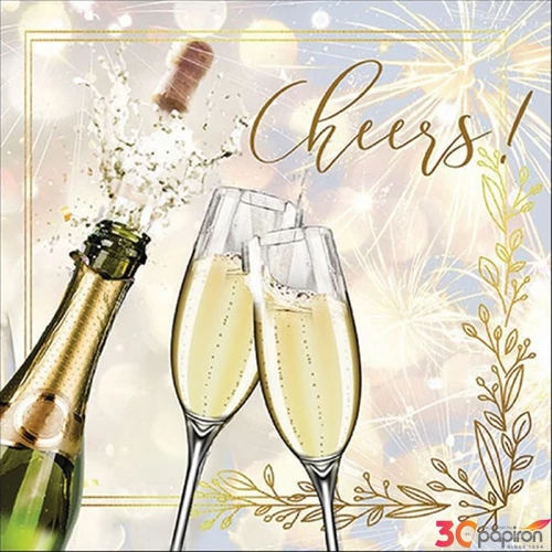 Szalvéta 33x33cm Popping bottle 20db-os