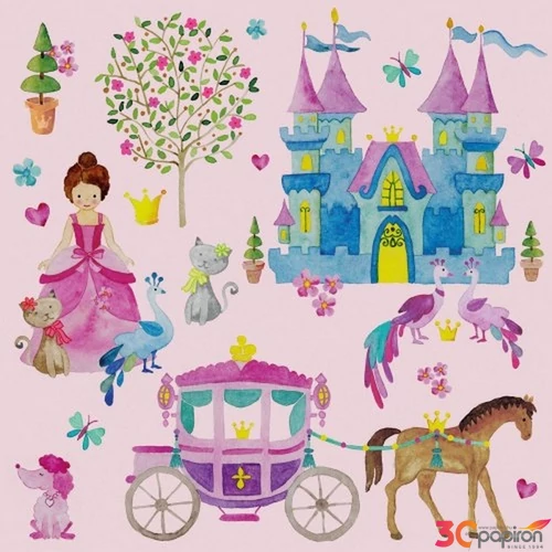Szalvéta 33x33cm Princess 20db-os