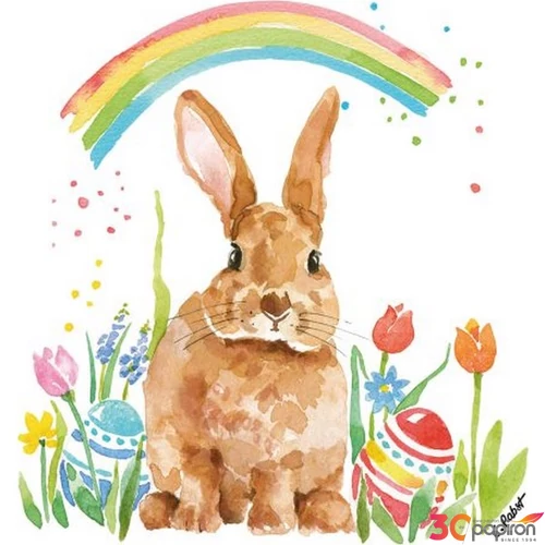 Szalvéta 33x33cm Rainbow Rabbit 20db-os