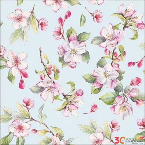 Szalvéta Ambiante Spring blossom blue papírszalvéta 33x33cm,20db-os