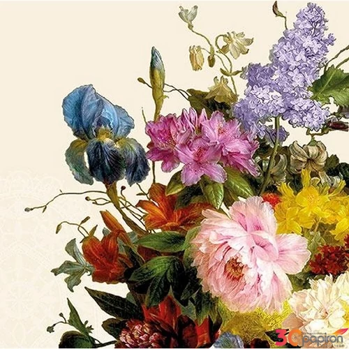 Szalvéta 33x33cm Still Life Bouquet Cream 20db-os