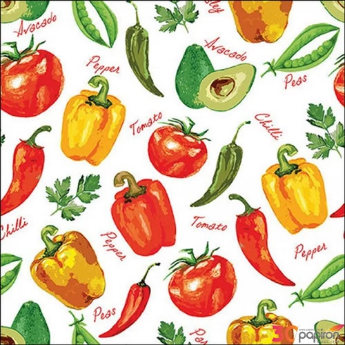 Szalvéta 33x33cm Vegetables and herbs 20db-os 