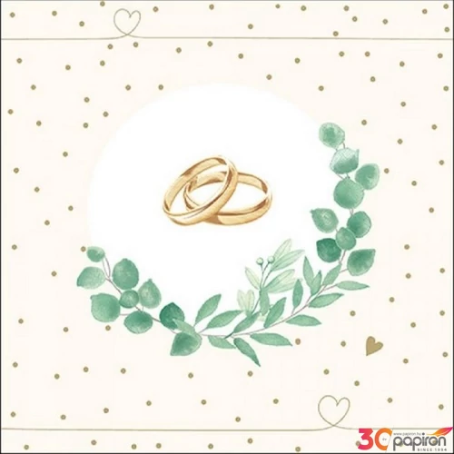 Szalvéta 33x33cm Wedding Branch White 20db-os 