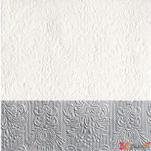 Szalvéta Ambiente Elegance Dip Silver papírszalvéta 33x33cm, 15db-os